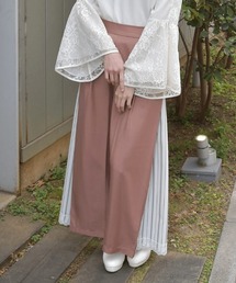 axes femme | ストライプ切替ワイドパンツ(その他パンツ)