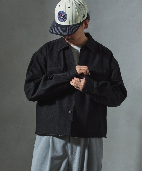 JOURNAL STANDARD relume（ジャーナルスタンダード　レリューム）の「【ZOZO限定】DENIM クロップドL/S（シャツ/ブラウス・メンズ・ネイビー/ブルー/ブラック・XS/S/M/L/XL）」の2枚目の写真