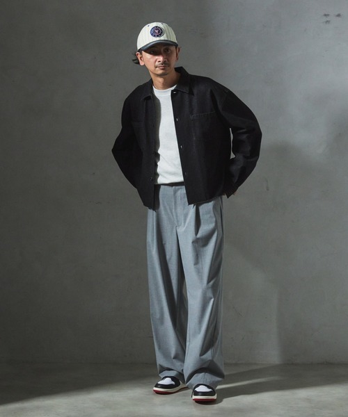 JOURNAL STANDARD relume（ジャーナルスタンダード　レリューム）の「【ZOZO限定】DENIM クロップドL/S（シャツ/ブラウス・メンズ・ネイビー/ブルー/ブラック・XS/S/M/L/XL）」の4枚目の写真