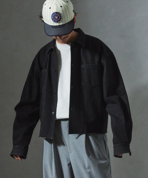 JOURNAL STANDARD relume（ジャーナルスタンダード　レリューム）の「【ZOZO限定】DENIM クロップドL/S（シャツ/ブラウス・メンズ・ネイビー/ブルー/ブラック・XS/S/M/L/XL）」の8枚目の写真
