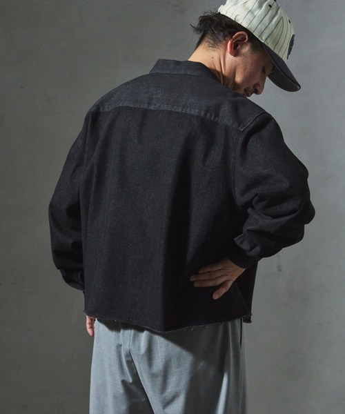 JOURNAL STANDARD relume（ジャーナルスタンダード　レリューム）の「【ZOZO限定】DENIM クロップドL/S（シャツ/ブラウス・メンズ・ネイビー/ブルー/ブラック・XS/S/M/L/XL）」の9枚目の写真