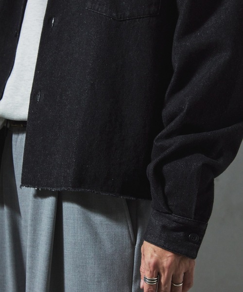 JOURNAL STANDARD relume（ジャーナルスタンダード　レリューム）の「【ZOZO限定】DENIM クロップドL/S（シャツ/ブラウス・メンズ・ネイビー/ブルー/ブラック・XS/S/M/L/XL）」の12枚目の写真