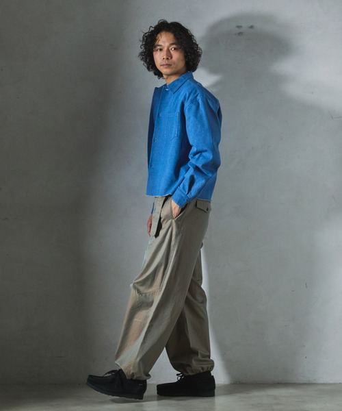 JOURNAL STANDARD relume（ジャーナルスタンダード　レリューム）の「【ZOZO限定】DENIM クロップドL/S（シャツ/ブラウス・メンズ・ネイビー/ブルー/ブラック・XS/S/M/L/XL）」の13枚目の写真