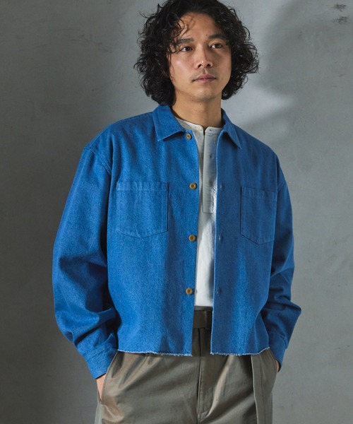 JOURNAL STANDARD relume（ジャーナルスタンダード　レリューム）の「【ZOZO限定】DENIM クロップドL/S（シャツ/ブラウス・メンズ・ネイビー/ブルー/ブラック・XS/S/M/L/XL）」の15枚目の写真