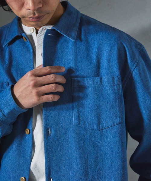 JOURNAL STANDARD relume（ジャーナルスタンダード　レリューム）の「【ZOZO限定】DENIM クロップドL/S（シャツ/ブラウス・メンズ・ネイビー/ブルー/ブラック・XS/S/M/L/XL）」の19枚目の写真