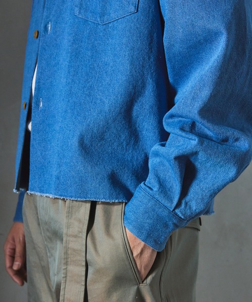 JOURNAL STANDARD relume（ジャーナルスタンダード　レリューム）の「【ZOZO限定】DENIM クロップドL/S（シャツ/ブラウス・メンズ・ネイビー/ブルー/ブラック・XS/S/M/L/XL）」の20枚目の写真