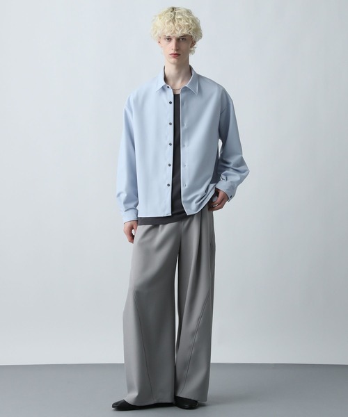 HARE（ハレ）の「【WEB限定】マルチマテリアルアソートTRシャツ(HARE)（シャツ/ブラウス・メンズ・グレー系その他/ブラック/オフホワイト/ブルー/グレー系その他2/ブルー系その他/ホワイト系その他/ブラウン系その他・MEDIUM/SMALL/LARGE）」の10枚目の写真