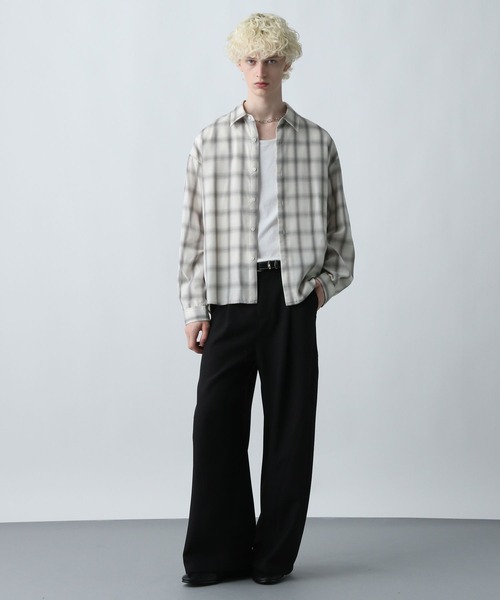 HARE（ハレ）の「【WEB限定】マルチマテリアルアソートTRシャツ(HARE)（シャツ/ブラウス・メンズ・グレー系その他/ブラック/オフホワイト/ブルー/グレー系その他2/ブルー系その他/ホワイト系その他/ブラウン系その他・MEDIUM/SMALL/LARGE）」の14枚目の写真