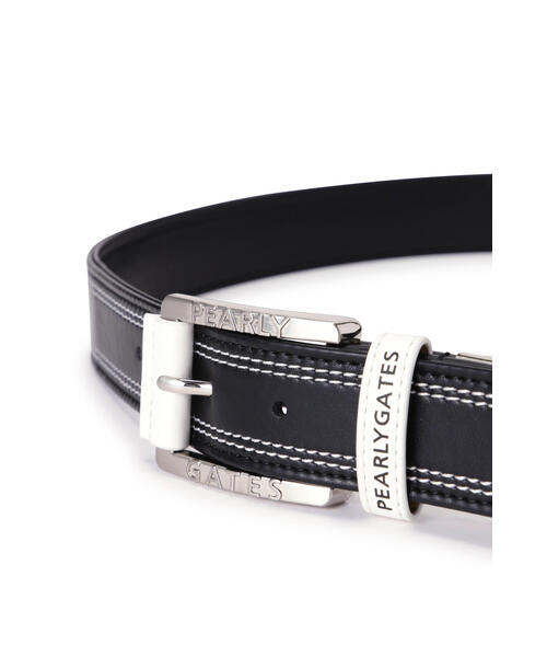PEARLY GATES(パーリーゲイツ)の「【PEARLY GATES】Wステッチストレッチレザーベルト (UNISEX)(ベルト・レディース・ホワイト/ホワイト系その他/ネイビー・FREE)」の8枚目の写真