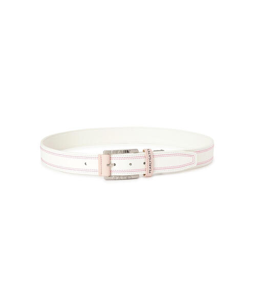 PEARLY GATES(パーリーゲイツ)の「【PEARLY GATES】Wステッチストレッチレザーベルト (UNISEX)(ベルト・レディース・ホワイト/ホワイト系その他/ネイビー・FREE)」の3枚目の写真