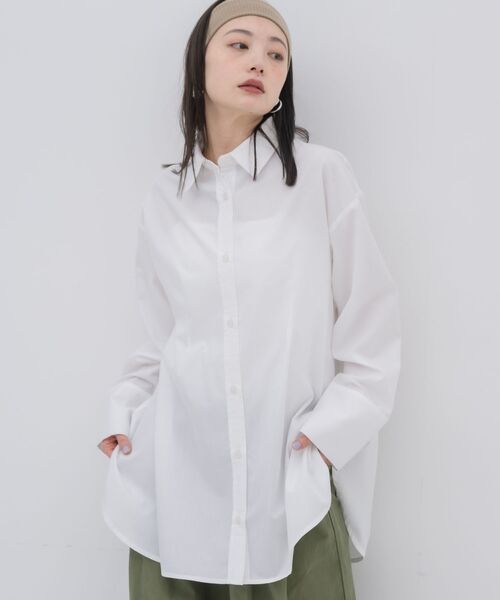 kivi(キヴィ)の「Bigcuffs long shirts(シャツ/ブラウス・レディース・ホワイト系その他/オフホワイト/ブルー・FREE)」の11枚目の写真