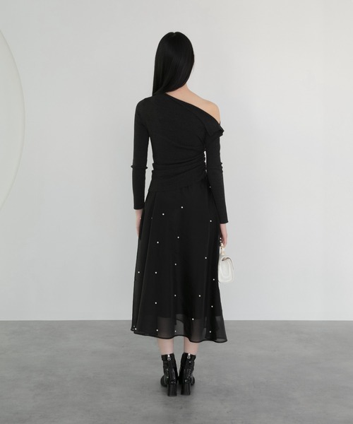 ニット セーター 「LEJA」アシンメトリーサイドギャザーワンショルダーニットトップス レディース Leja ニット セーター 「LEJA」アシンメトリーサイドギャザー
