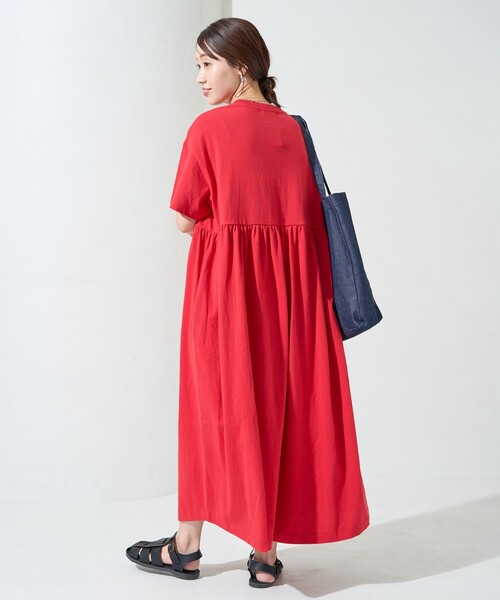 セール】限定展開 ウエスト ギャザー 切り替え ワンピース（ワンピース