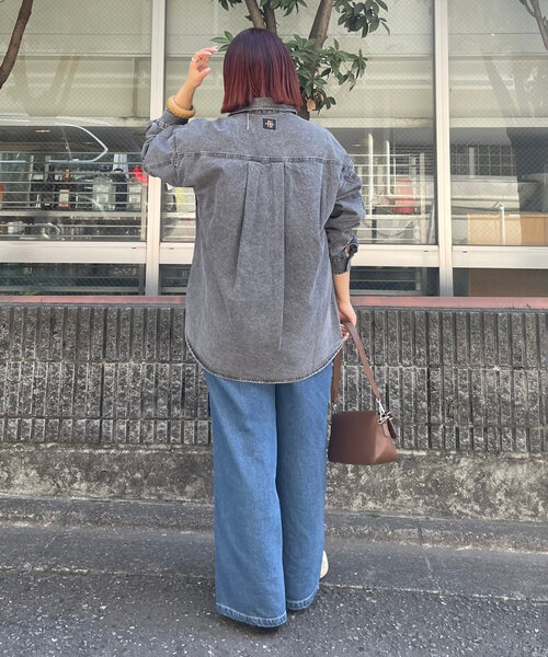 buoy buoy デニムブルー 大きな襟 ブラウス buoy buoy デニムブルー 大きな襟 ブラウス