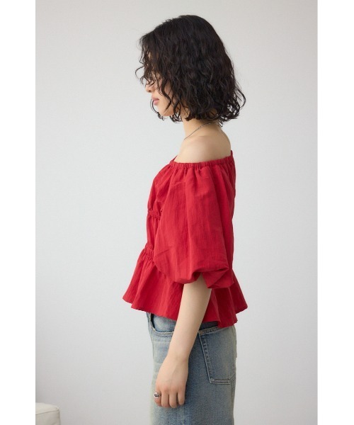 AZUL by moussy（アズールバイマウジー）の「パフショルダー2WAYブラウス（シャツ/ブラウス・レディース・ブラック/アイボリー/レッド・FREE）」の13枚目の写真