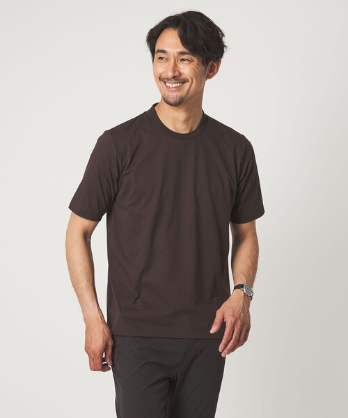 green label relaxing（グリーンレーベルリラクシング）の「【WEB限定】JUST fit ジャケイン T 半袖 Tシャツ カットソー -吸水速乾・抗菌-（Tシャツ/カットソー・メンズ・ライトグレー/ホワイト/ネイビー/モカ/ブラック/ターコイズブルー系/ダークブラウン/ロイヤルブルー/ダークグレー・M/S/L/XL）」の5枚目の写真