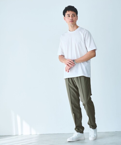 green label relaxing（グリーンレーベルリラクシング）の「【WEB限定】JUST fit ジャケイン T 半袖 Tシャツ カットソー -吸水速乾・抗菌-（Tシャツ/カットソー・メンズ・ライトグレー/ホワイト/ネイビー/モカ/ブラック/ターコイズブルー系・M/S/L/XL）」の13枚目の写真