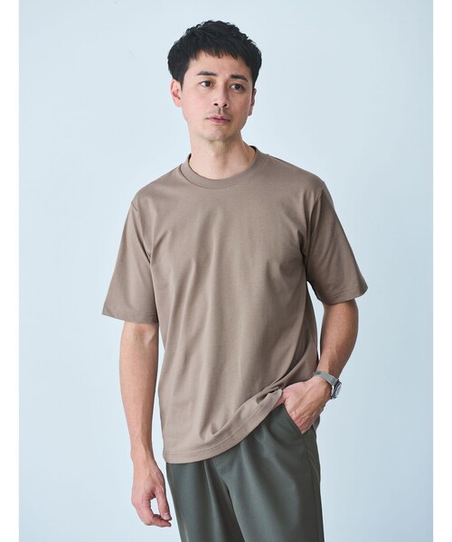 green label relaxing（グリーンレーベルリラクシング）の「【WEB限定】JUST fit ジャケイン T 半袖 Tシャツ カットソー -吸水速乾・抗菌-（Tシャツ/カットソー・メンズ・ライトグレー/ホワイト/ネイビー/モカ/ブラック/ターコイズブルー系・M/S/L/XL）」の18枚目の写真