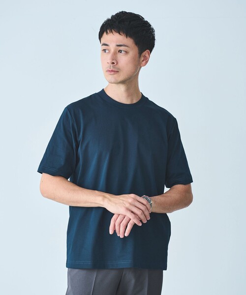 green label relaxing（グリーンレーベルリラクシング）の「【WEB限定】JUST fit ジャケイン T 半袖 Tシャツ カットソー -吸水速乾・抗菌-（Tシャツ/カットソー・メンズ・ライトグレー/ホワイト/ネイビー/モカ/ブラック/ターコイズブルー系・M/S/L/XL）」の22枚目の写真