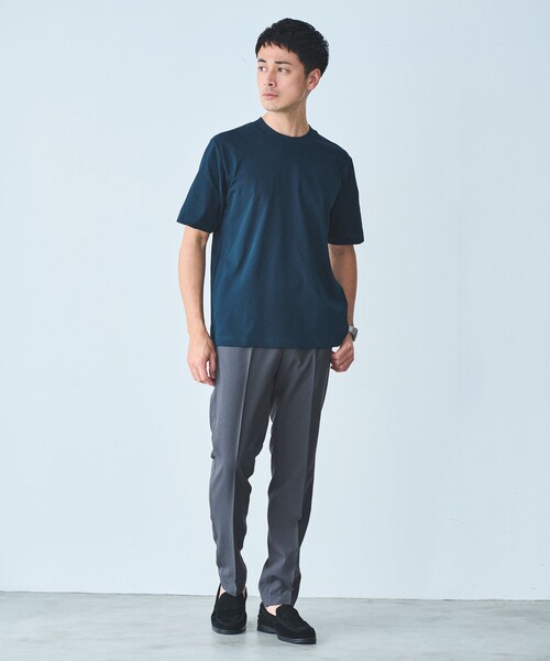 green label relaxing（グリーンレーベルリラクシング）の「【WEB限定】JUST fit ジャケイン T 半袖 Tシャツ カットソー -吸水速乾・抗菌-（Tシャツ/カットソー・メンズ・ライトグレー/ホワイト/ネイビー/モカ/ブラック/ターコイズブルー系・M/S/L/XL）」の18枚目の写真