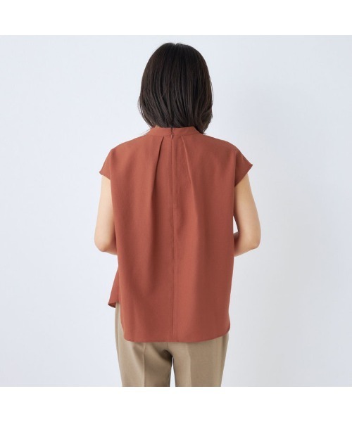 ブラウス シャツ 「洗えるブラウス」フレンチスリーブカットソー レディース セール】 【洗える】ダブルボタンフレンチスリーブ ブラウス