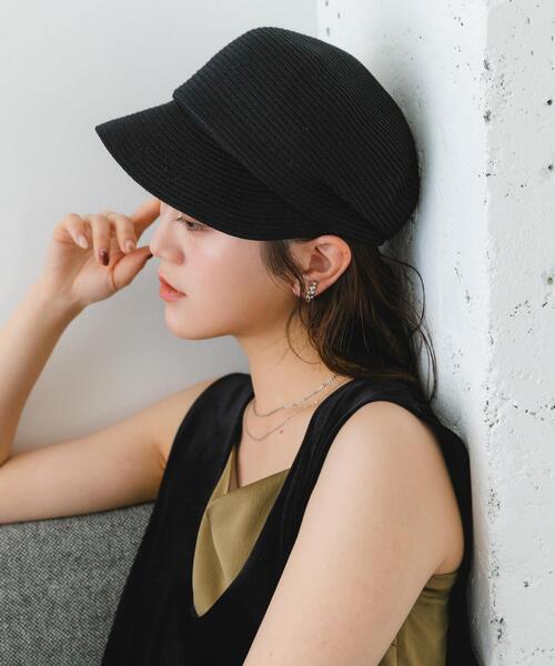 RODE SKO（ロデスコ）の「洗えるたためるキャスケット（キャスケット・レディース・ナチュラル/ブラック・FREE）」の2枚目の写真