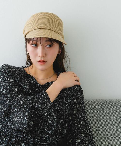 RODE SKO（ロデスコ）の「洗えるたためるキャスケット（キャスケット・レディース・ナチュラル/ブラック・FREE）」の3枚目の写真