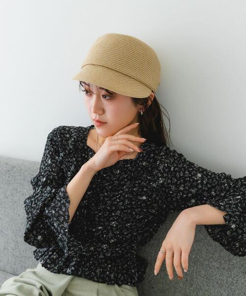 RODE SKO（ロデスコ）の「洗えるたためるキャスケット（キャスケット・レディース・ナチュラル/ブラック・FREE）」の4枚目の写真