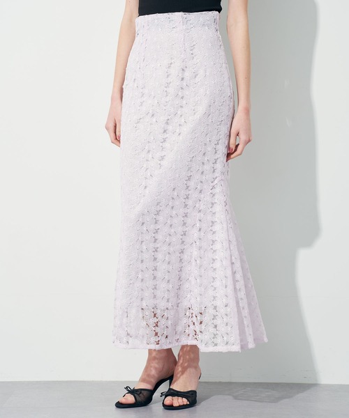 ME COUTURE（ミークチュール）の「ケミカルレースマーメイドスカート（スカート・レディース・ラベンダー/オフホワイト・0/1）」の14枚目の写真
