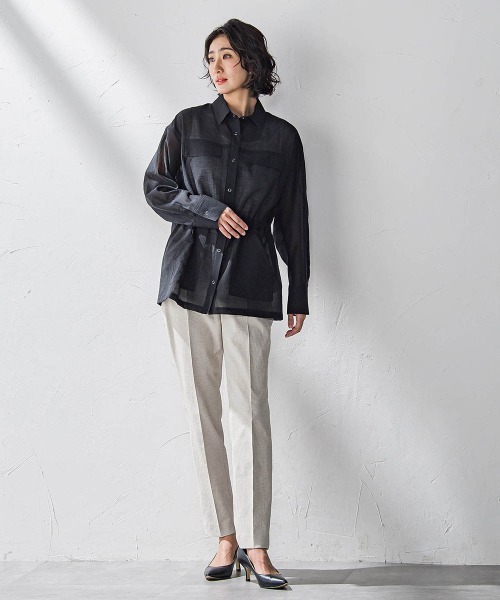 セール】【WEB限定】シェルタリングテーパードパンツ≪洗濯機で洗える