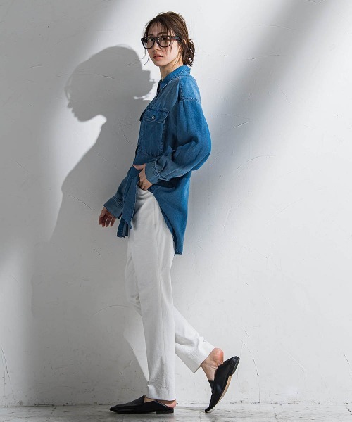 la.f…(ラエフ)の「【WEB限定】シェルタリングテーパードパンツ≪洗濯機で洗える≫(スラックス・レディース・イエロー/ホワイト/ブラック/ベージュ/ブルー・9号/11号/7号)」の20枚目の写真