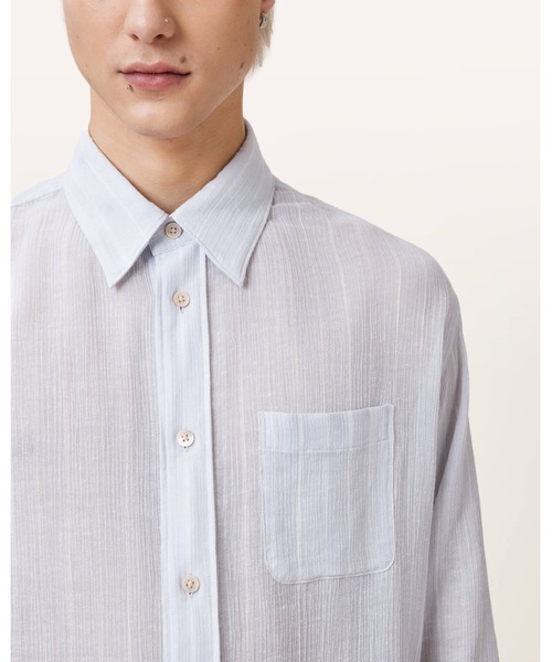 ALLSAINTS（オールセインツ）の「HOLME LONG SLEEVE OVERSIZED SHIRT | HOLME 長袖 オーバーサイズ シャツ（シャツ/ブラウス・メンズ・ブルー系その他・L/XS/S/M/XL）」の3枚目の写真