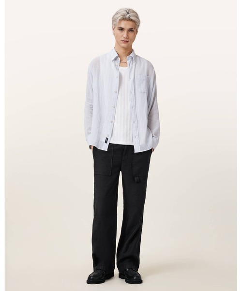 ALLSAINTS（オールセインツ）の「HOLME LONG SLEEVE OVERSIZED SHIRT | HOLME 長袖 オーバーサイズ シャツ（シャツ/ブラウス・メンズ・ブルー系その他・L/XS/S/M/XL）」の5枚目の写真