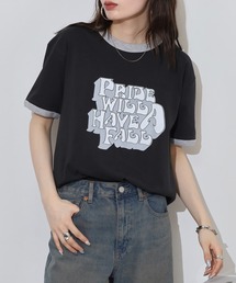 MODISH GAZE（モディシュガゼ）の「MODISH GAZE ドライタッチリンガーTシャツ（PRIDE WILL HAVE A FALL)（Tシャツ/カットソー）」
