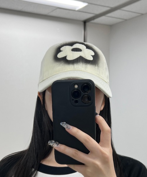 Figments（フィグメンツ）の「フェードフラワーCAP（キャップ・レディース・ブラック/ホワイト・FREE）」の9枚目の写真