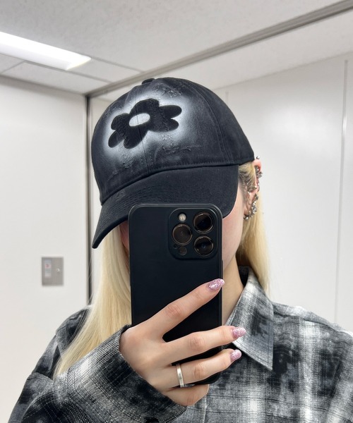 Figments（フィグメンツ）の「フェードフラワーCAP（キャップ・レディース・ブラック/ホワイト・FREE）」の10枚目の写真