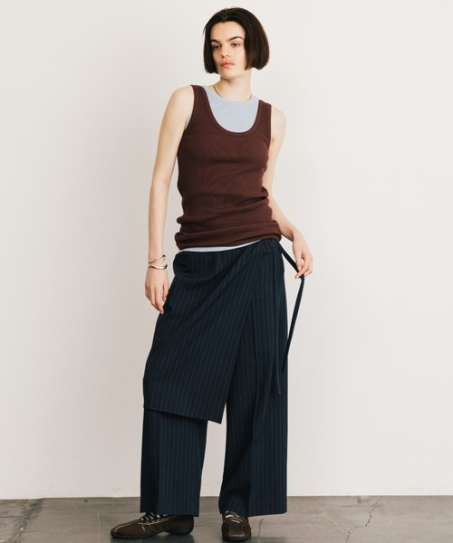 CREDONA(クレドナ)の「THE LAYERED TANK/レイヤードタンク(タンクトップ・レディース・グレー/チャコールグレー/ブラック/バーガンディー/ネイビー・FREE)」の8枚目の写真