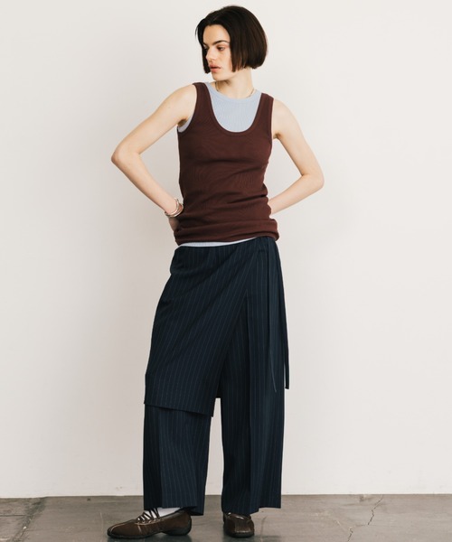 CREDONA(クレドナ)の「THE LAYERED TANK/レイヤードタンク(タンクトップ・レディース・グレー/チャコールグレー/ブラック/バーガンディー/ネイビー・FREE)」の12枚目の写真