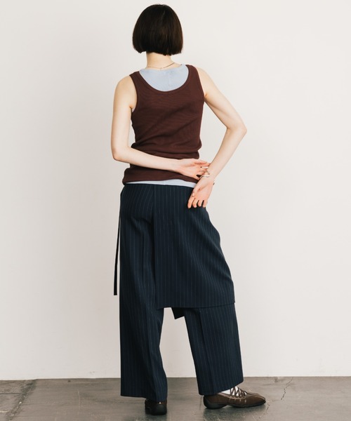 CREDONA(クレドナ)の「THE LAYERED TANK/レイヤードタンク(タンクトップ・レディース・グレー/チャコールグレー/ブラック/バーガンディー/ネイビー・FREE)」の13枚目の写真