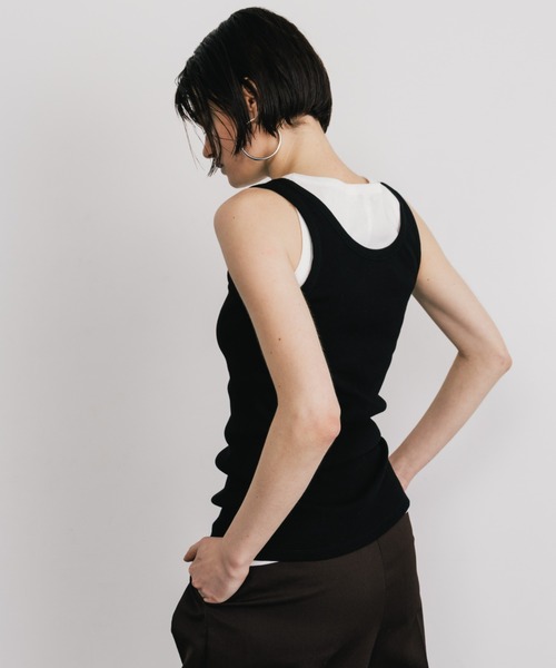 CREDONA(クレドナ)の「THE LAYERED TANK/レイヤードタンク(タンクトップ・レディース・グレー/チャコールグレー/ブラック/バーガンディー/ネイビー・FREE)」の16枚目の写真