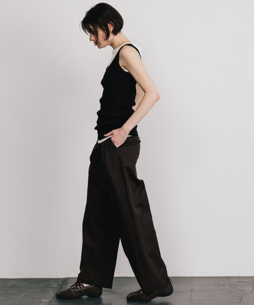 CREDONA(クレドナ)の「THE LAYERED TANK/レイヤードタンク(タンクトップ・レディース・グレー/チャコールグレー/ブラック/バーガンディー/ネイビー・FREE)」の18枚目の写真