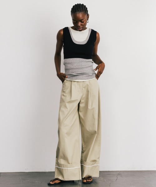 CREDONA(クレドナ)の「THE LAYERED TANK/レイヤードタンク(タンクトップ・レディース・グレー/チャコールグレー/ブラック/バーガンディー/ネイビー・FREE)」の6枚目の写真