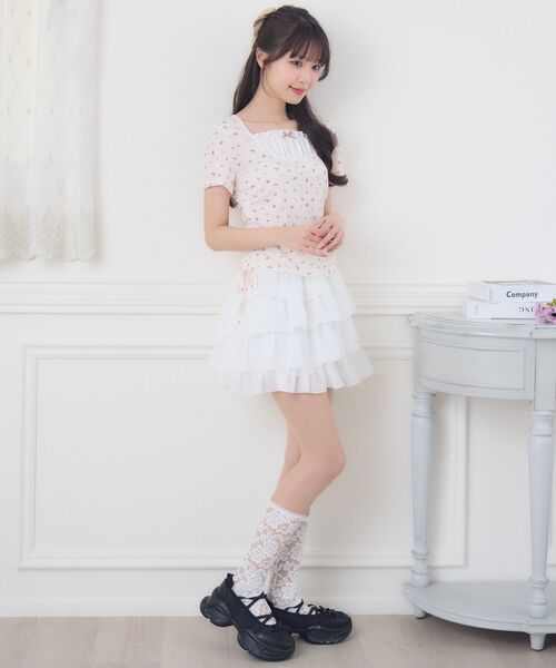 ems excite（エムズエキサイト）の「ドロスト切替CT（Tシャツ/カットソー・レディース・ブルー/ホワイト系その他/ダークグレー・FREE）」の9枚目の写真