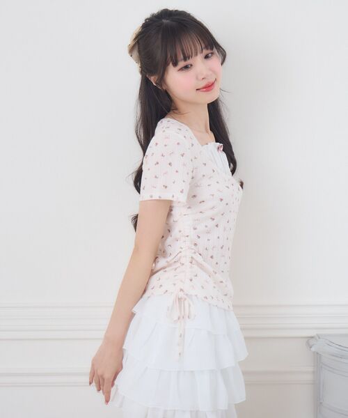 ems excite（エムズエキサイト）の「ドロスト切替CT（Tシャツ/カットソー・レディース・ブルー/ホワイト系その他/ダークグレー・FREE）」の13枚目の写真