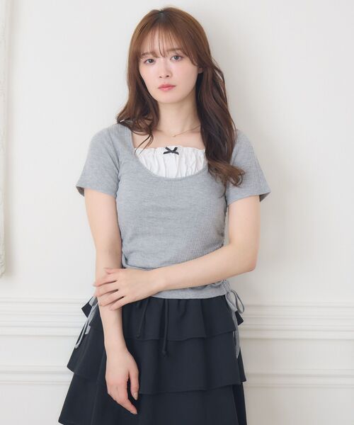 ems excite（エムズエキサイト）の「ドロスト切替CT（Tシャツ/カットソー・レディース・ブルー/ホワイト系その他/ダークグレー・FREE）」の20枚目の写真