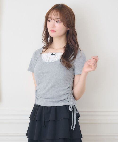 ems excite（エムズエキサイト）の「ドロスト切替CT（Tシャツ/カットソー・レディース・ブルー/ホワイト系その他/ダークグレー・FREE）」の22枚目の写真