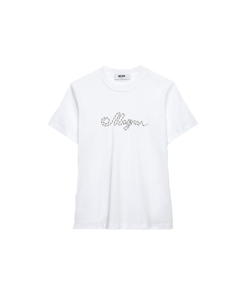 MSGM(エムエスジーエム)の「MSGM ROPEロゴ Tシャツ(Tシャツ/カットソー・レディース・ホワイト/ブラック・S/M)」の1枚目の写真