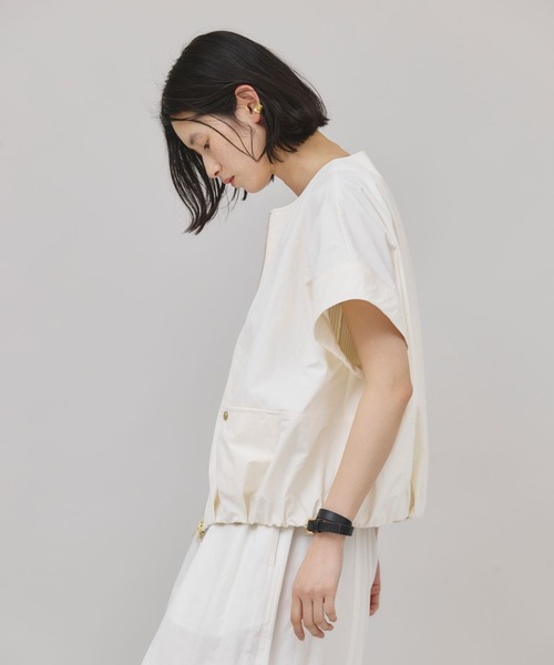 Curenastology タスランジップブラウス　ホワイト Curensology｜タスランジップブラウス | Rakuten Fashion(楽天