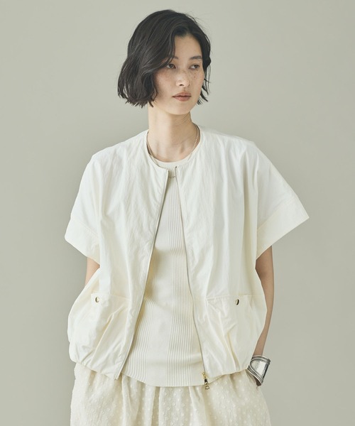 Curensology(カレンソロジー)の「Curensology(カレンソロジー)/タスランジップブラウス(シャツ/ブラウス・レディース・ベージュ/ブラック/ホワイト・FREE)」の4枚目の写真
