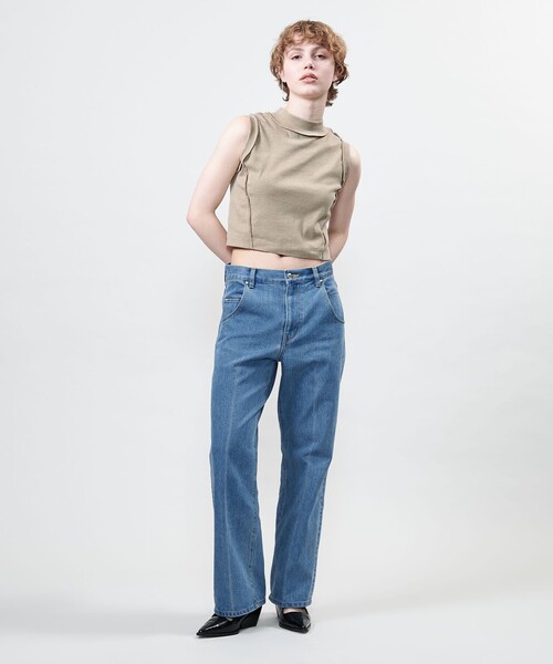 ASTRAET（アストラット）の「＜ASTRAET＞コットン ハイネック ノースリーブカットソー（Tシャツ/カットソー・レディース・ベージュ/ダークグレー・FREE）」の10枚目の写真